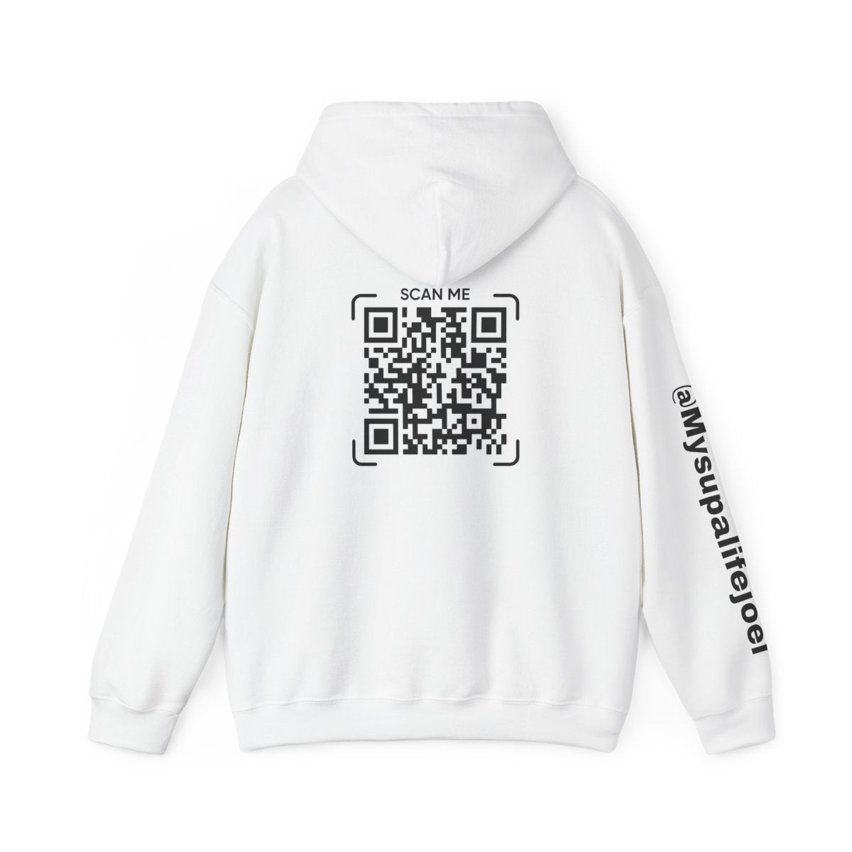 QR Code Hoodie — 'Scan Me' Back Design with Branded Sleeve